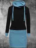 Women’s Casual Sweatshirt Dress Blue / S