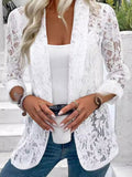 Women’s Spring And Summer Lace Suit Jacket White / S