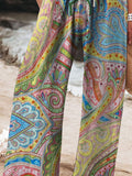 Women’s Vintage Ethnic Art Printed Cotton And Linen Casual Pants