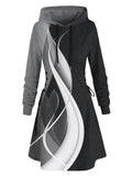 Women's Minimalist Black And White Abstraction Art Design Maxi Dress