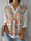 Watercolor Meadows Floral Pattern Printed Women’s Versatile Knitted Vest Multicolor / S