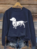 Funny Dachshund Print Casual  Sweatshirt