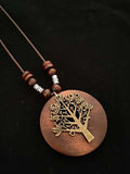 Women’s Ethnic Style Wood And Alloy Long Chain Necklace Wealthtree / Onesize