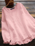 Women’s Plain Color Casual Top Pink / S