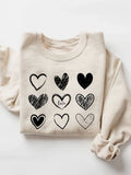 Valentine's Day Couple Love Print Casual Sweatshirt