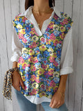 Lovely Summer Pansy Seamless Pattern Printed Women’s Versatile Knitted Vest Multicolor / S