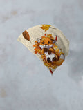 Cute Knit Fox Maple Leaf Print Hat Yellow / One-Size