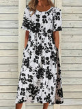 Boho Floral Print Loose Flowy Long Dresses Multicolor3 / S