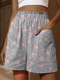 Vintage Style Rose Repeat Pattern Printed Women’s Casual Tiered Palazzo Pants Multicolor / S