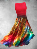 Women's Leopard Gradient Rainbow Artistic Dress