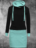 Women’s Casual Sweatshirt Dress Tiffany Blue / S