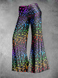 Women's Rainbow Note Top Wide Leg Pants Two-Piece Set