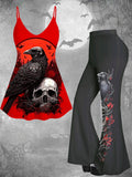 Women's Gothic Skull Art Design Two-Piece Sets