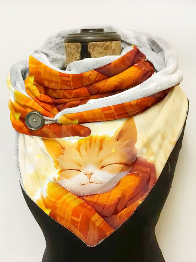 Women's Cute Cat Animal Art Print Scarf