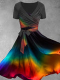 Women's Artistic Gradient Dress Two Piece Dress