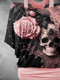 Women's Skull Art Print Top