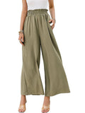 Women’s Solid Color Loose Elegant Casual Simple Pants Green / S