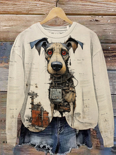 Funny Dog Art Print Casual  Sweatshirt