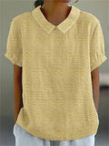 Women’s Casual Cotton And Linen Shirt Light Yellow / S