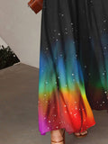 Gradient Art Rainbow Wide Leg Pants