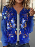 Women's Butterfly Art Design Casual Cardigan Jacket