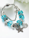 Vacation Style Fashion Turtle Dolphin Starfish Big Hole Beaded Bracelet