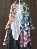 Rainbow Ombre Butterfly Pattern Printed Women’s Loose Casual Top Jacket Multicolor / S