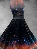 Women's Vintage Art Ombre Print Art Dress