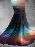 Women's Vintage Art Ombre Print Art Dress