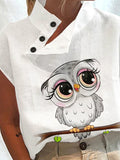 Women’s Artistic Owl Cute Summer Casual Top