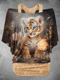 Women's Tiger Art Design Two Piece Suit Top