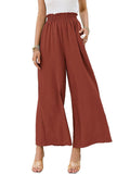 Women’s Solid Color Loose Elegant Casual Simple Pants Red / S