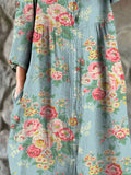 Women’s Vintage Floral Art Print Casual Flowy Dress