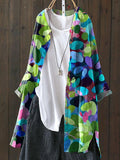 Summer Forest Art Printed Women’s Loose Casual Top Jacket Multicolor / S