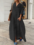 Women’s Solid Color Casual Dress Black / S