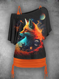 Women's Fox Art Two Piece Suit Top