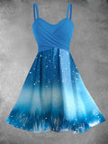 Women's Blue Gradient Artistic Dress