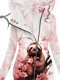 Women's Sloth Flower Art Design Casual Sweatshirt