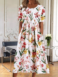 Boho Floral Print Loose Flowy Long Dresses Multicolor5 / S