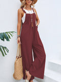 Women’s Solid Color Casual Dungaree Burgundy / S