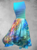 Women's Vintage Art Ombre Print Art Dress