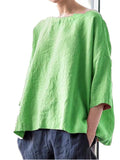 Cotton And Linen Vintage Fan Cover-Up Green / S