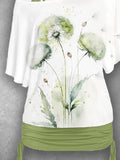 Women's Green Dandelion Two Piece Suit Top