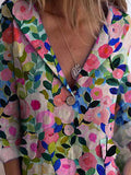 Colorful Spring Floral Garden Printed Women’s Linen And Cotton Pocket Coat