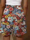 Women’s Vintage Lovely Floral Art Print Casual Tiered Palazzo Pants