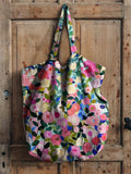 Colorful Spring Floral Garden Printed Linen Tote Bag Multicolor / 43Cmx40Cm