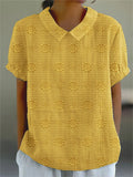 Women’s Casual Cotton And Linen Shirt Yellow / S