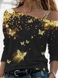 Women's Butterfly Sparkle Casual Top