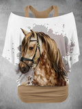 Women's Watercolor horse art Design Two Piece Suit Top