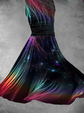 Women's Vintage Art Ombre Print Art Dress